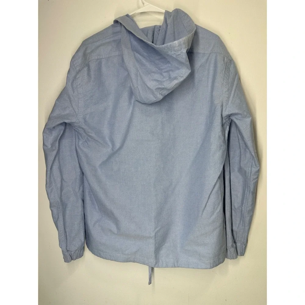 Polo Ralph Lauren Oxford Hooded Popover Shirt Light Blue Long‎ Sleeve - Medium